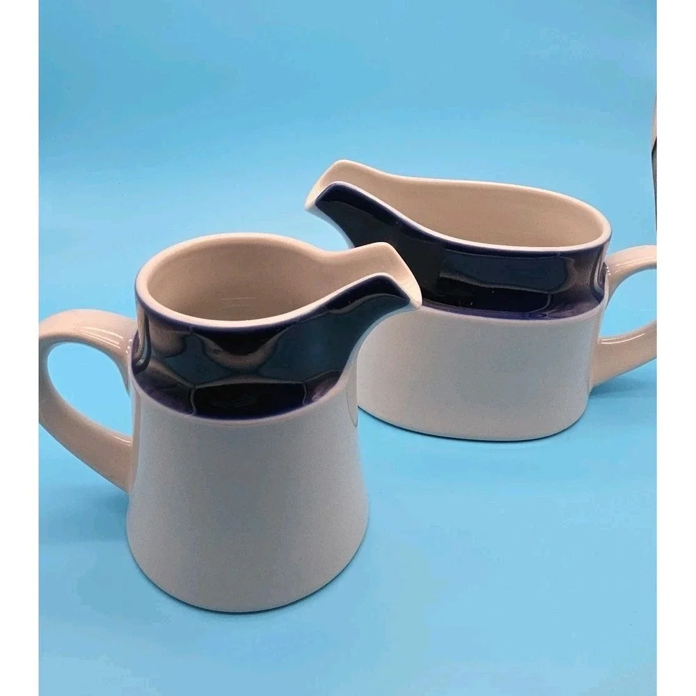 Noritake Primastone‎ Creamer/ Pitcher Geniune Stoneware Blue And White Japan